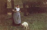 Anton mauve Laren Woman with Goat oil